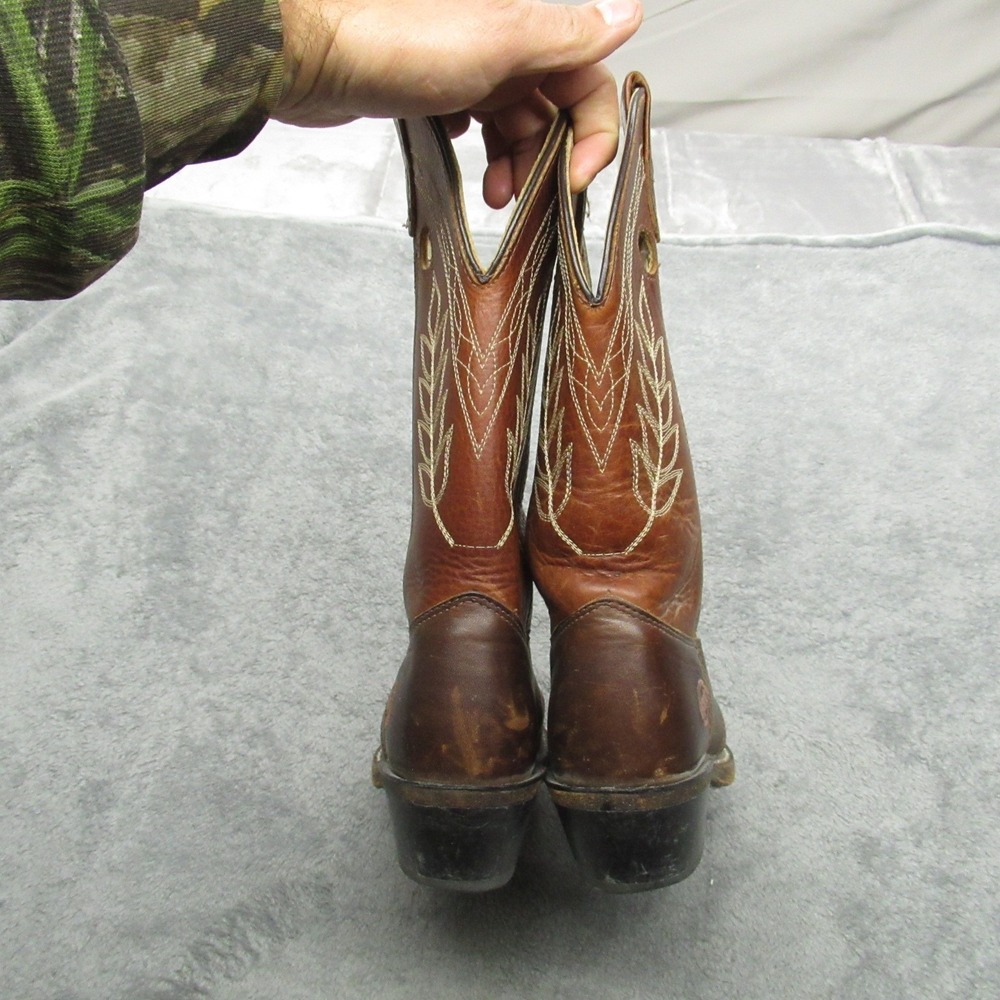 Double H Boots Women 6.5M Brown Leather Embroidery Cowgirl Western Riding USA - Picture 9 of 16